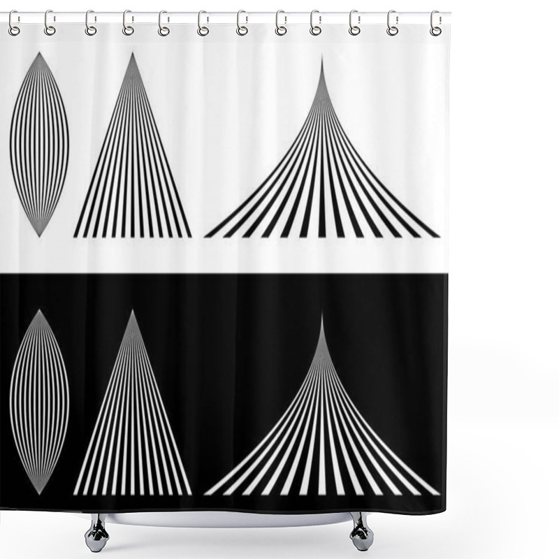 Personality  Almonds, Triangles And Bent Triangles Set  Shower Curtains