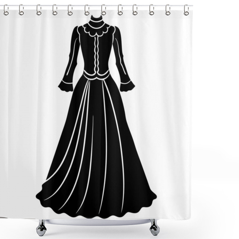 Personality  Refined Full Body Attire Dress Women Fashion Vector Modern Design Shower Curtains