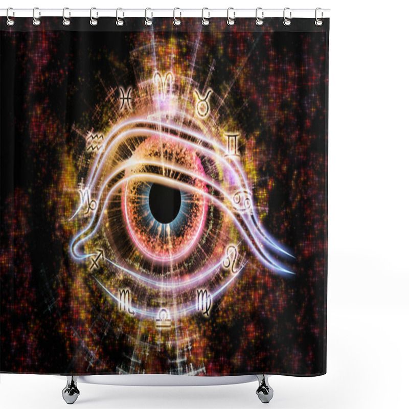 Personality  The Eye Of Zodiac Shower Curtains