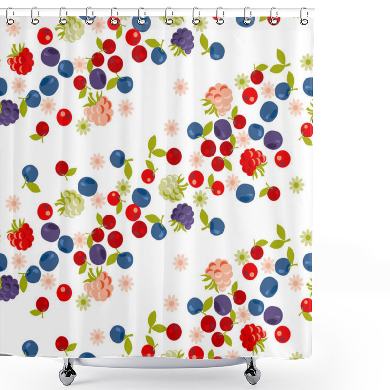 Personality  Assorted Forest Berries Seamless Pattern.  Shower Curtains