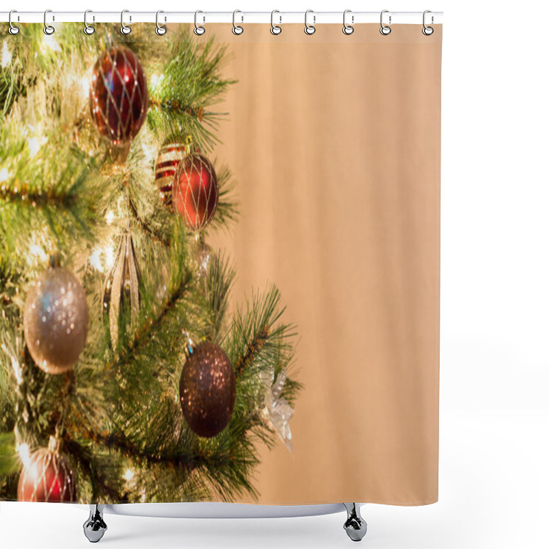 Personality  Christmas Tree And Bubbles Shower Curtains