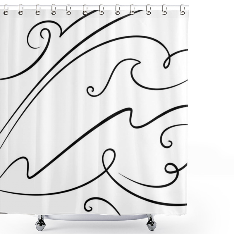 Personality  Elegant Hand-drawn Irregular Lines Create An Artistic Flair Suitable For A Variety Of Design And Craft Projects Shower Curtains