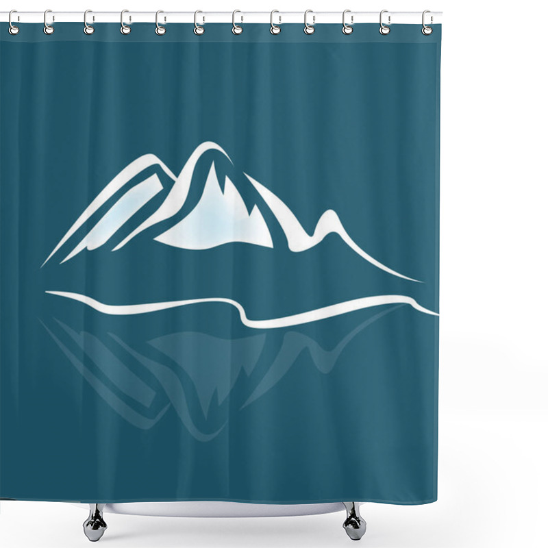 Personality  Mountain Blue Landscape Background Vector Shower Curtains