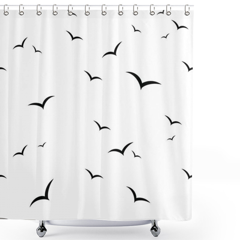 Personality  Birds Vector Seamless Pattern Shower Curtains