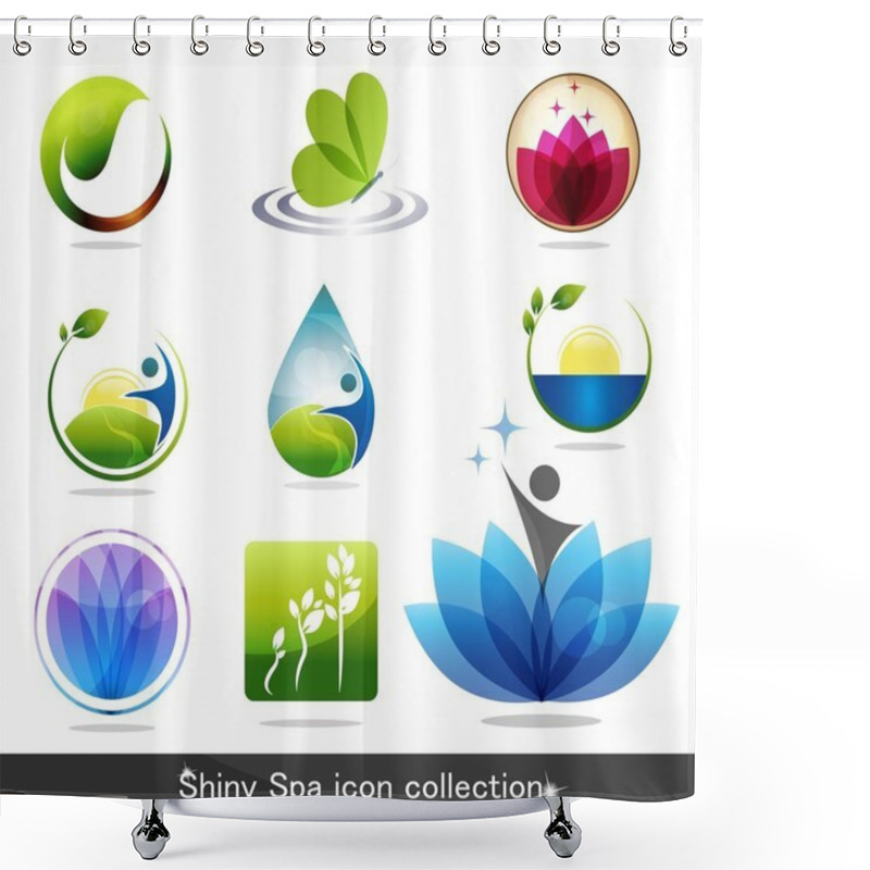 Personality  Nature Icons Shower Curtains