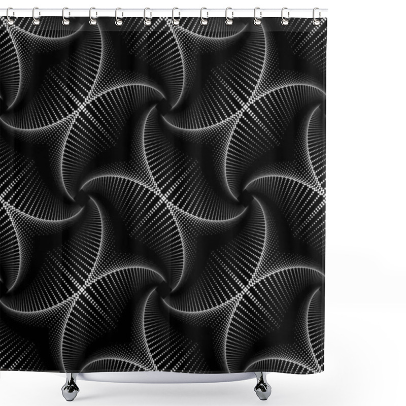 Personality  Design Seamless Dotted Pattern. Abstract Monochrome Decorative Background. Vector Art Shower Curtains