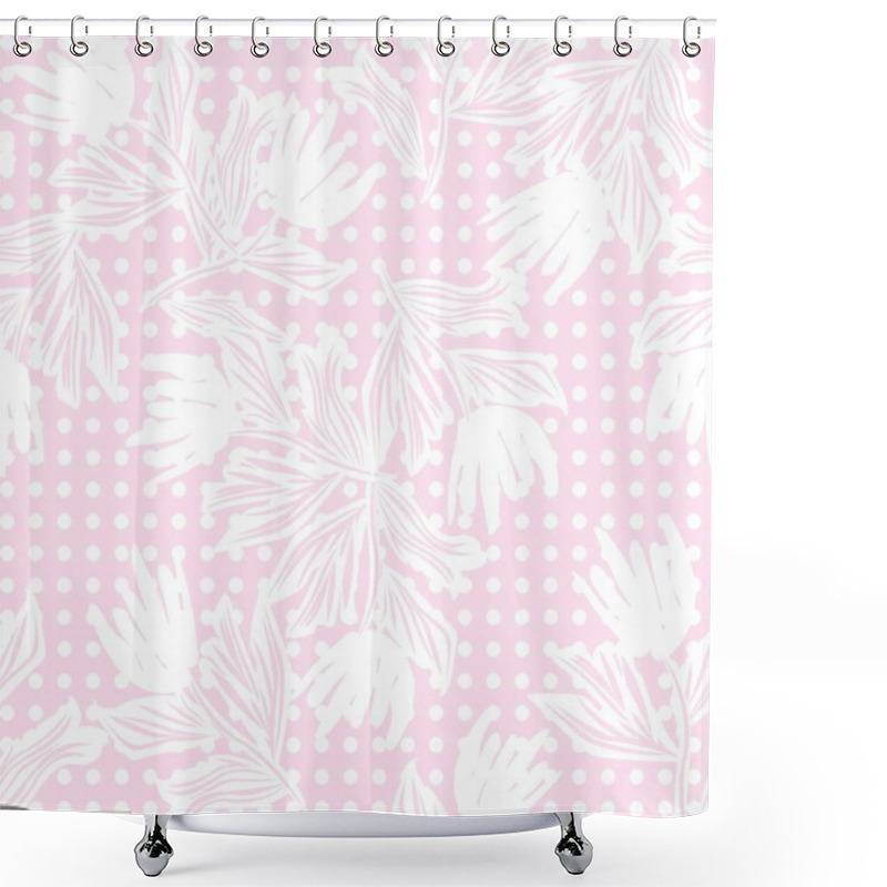 Personality  Pastel Floral Dotted Seamless Pattern Design For Fashion Textiles And Graphics Shower Curtains