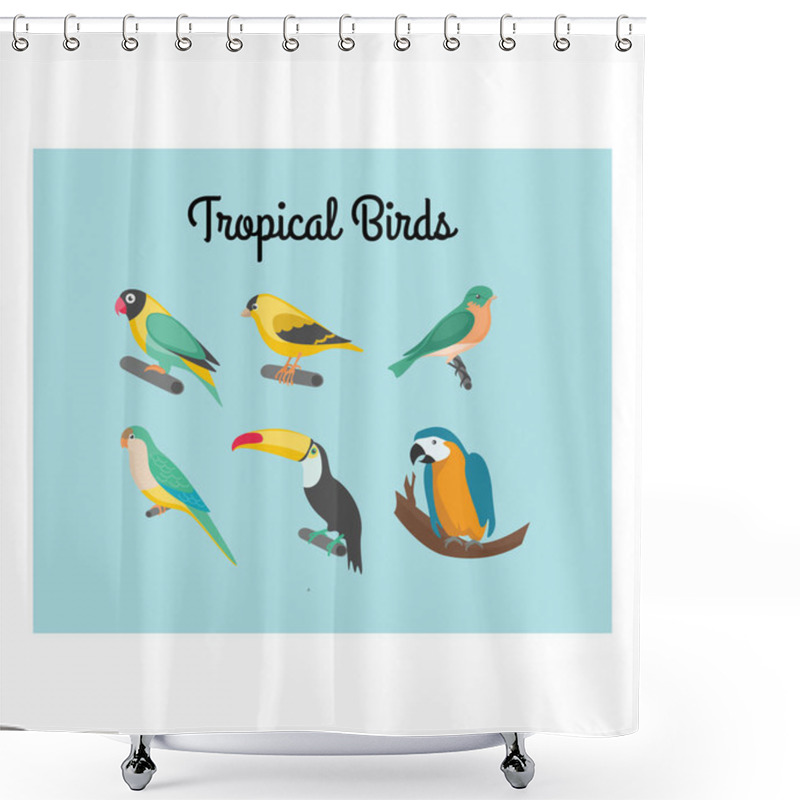 Personality  Tropical Bird Icon Shower Curtains