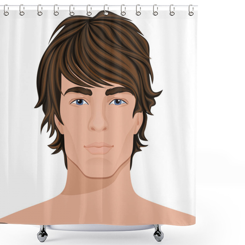 Personality  Man Face Close Up Shower Curtains