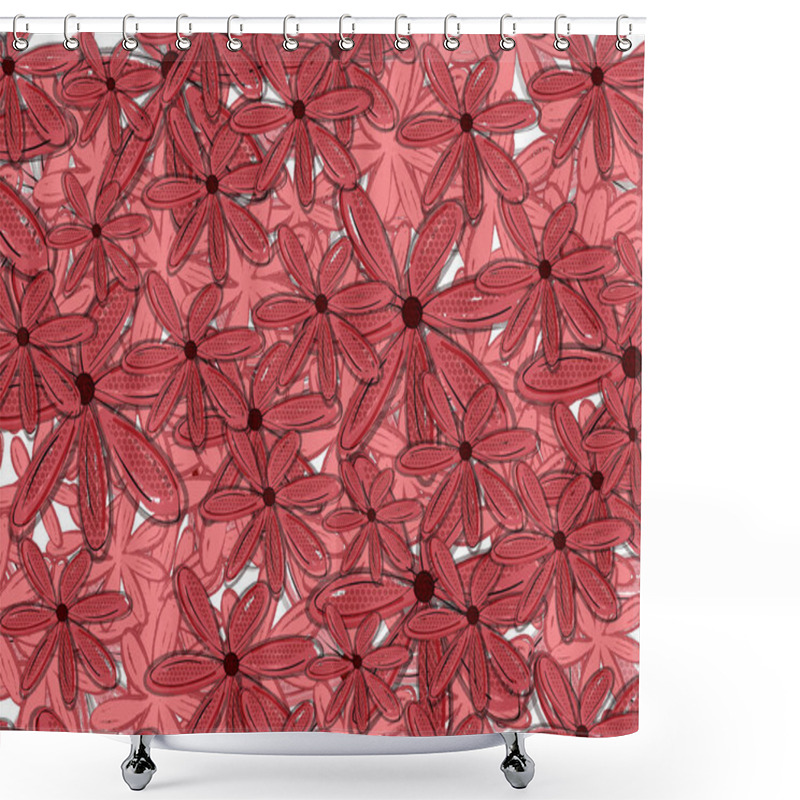 Personality  Pink Floral Pattern Backdrop Shower Curtains