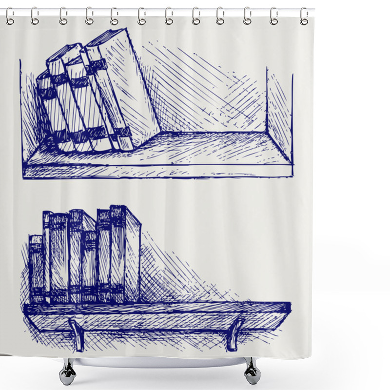 Personality  Books On The Shelf Shower Curtains