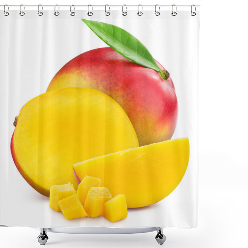 Personality  Mango. Mango Isolated On White Background. Mango Clipping Path Shower Curtains