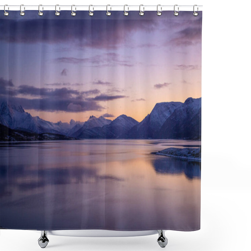 Personality  Sunset Over The Lakselvbukt In North Norway Shower Curtains