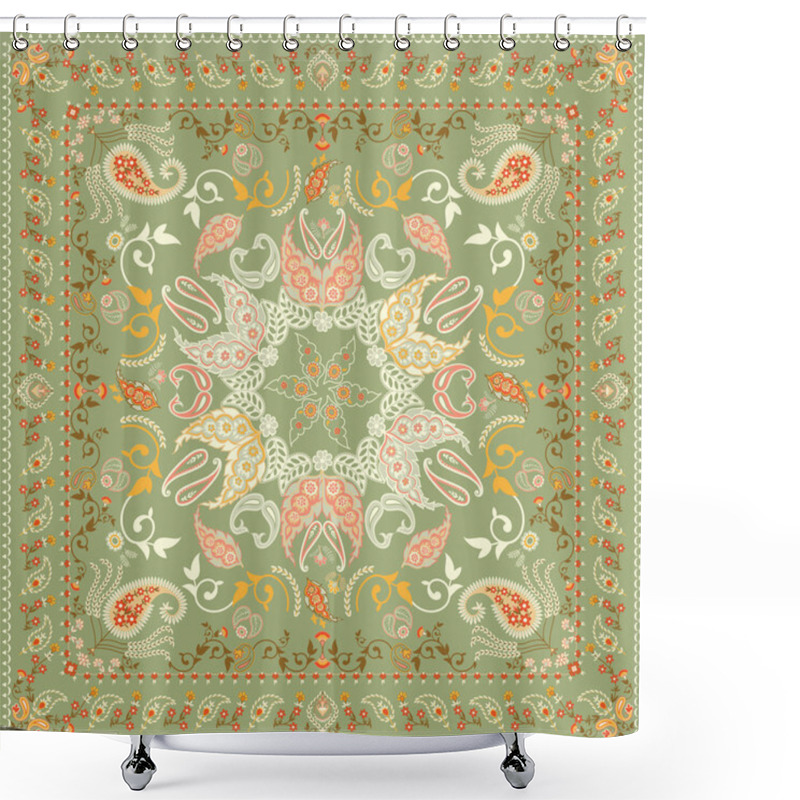 Personality  Decorated Shawl Design Featuring Paisley Pattern Shower Curtains