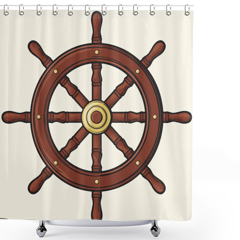 Personality  Ship Wheel Shower Curtains