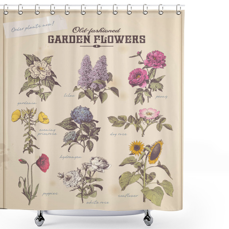 Personality  Florist's Placard Set Shower Curtains