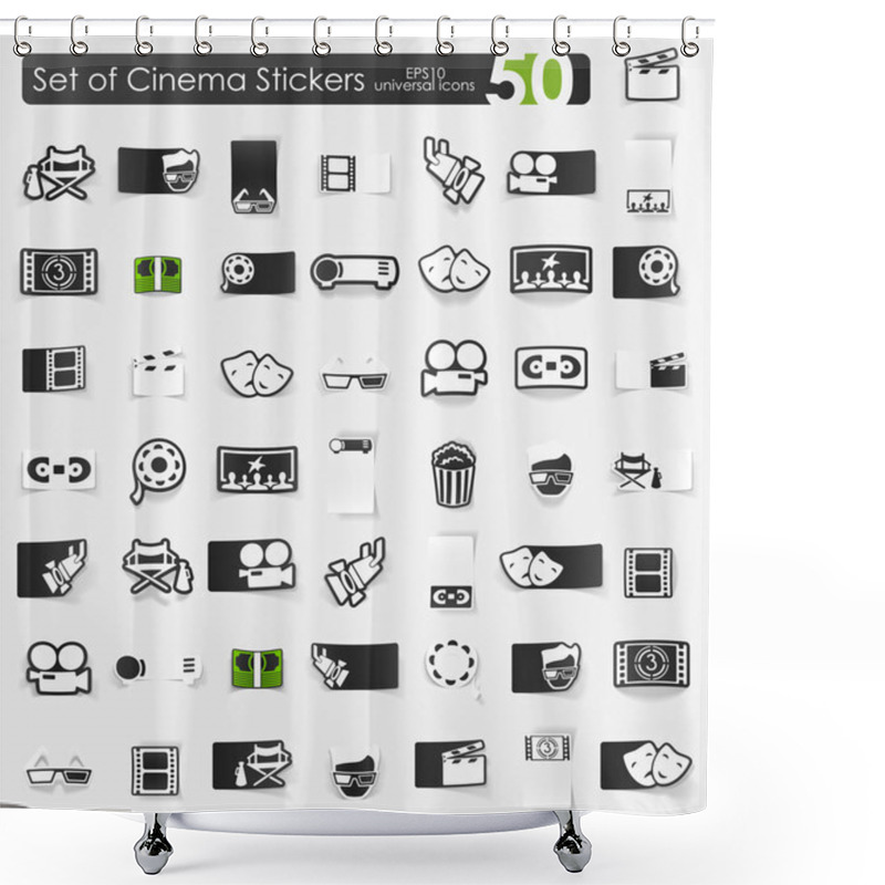 Personality  Set Of Cinema Stickers Shower Curtains