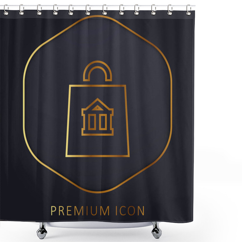 Personality  Bag Golden Line Premium Logo Or Icon Shower Curtains