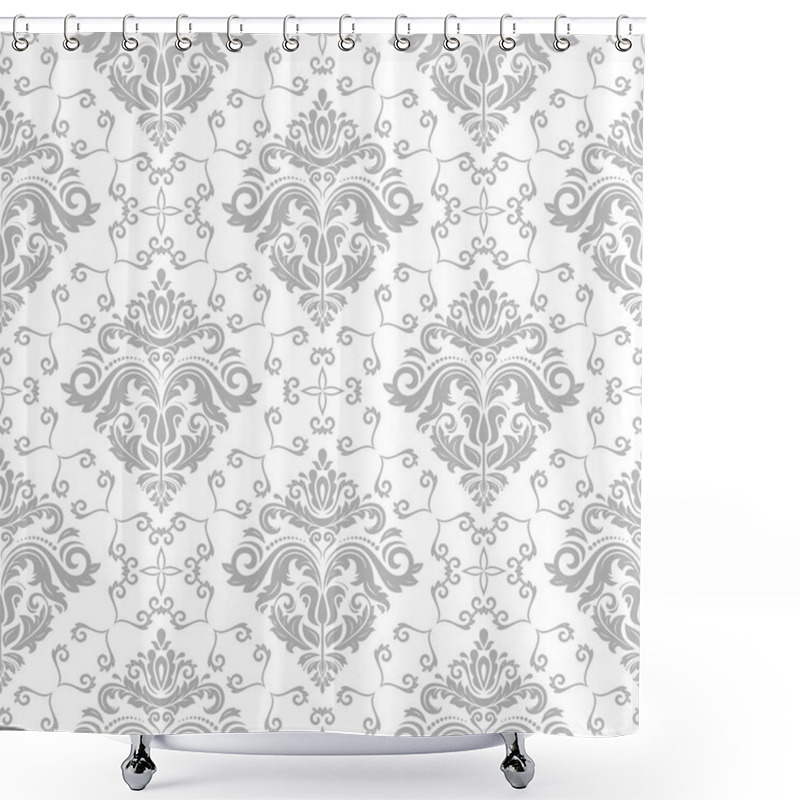 Personality  Seamless Vector Damask Pattern Shower Curtains