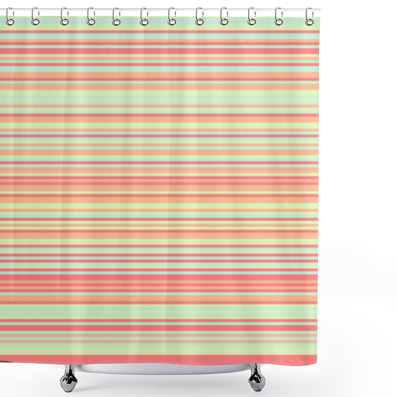 Personality  Geometric Stripes Seamless Vector Pattern With Horizontal Lines In Varied Colours, Creating An Abstract Background. Ideal For Textile Design, Wallpaper, Graphic Print. Shower Curtains