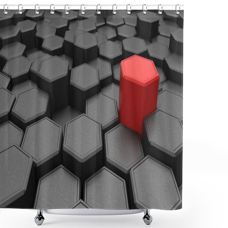 Personality  Individuality Red Hexagon Solid Shower Curtains