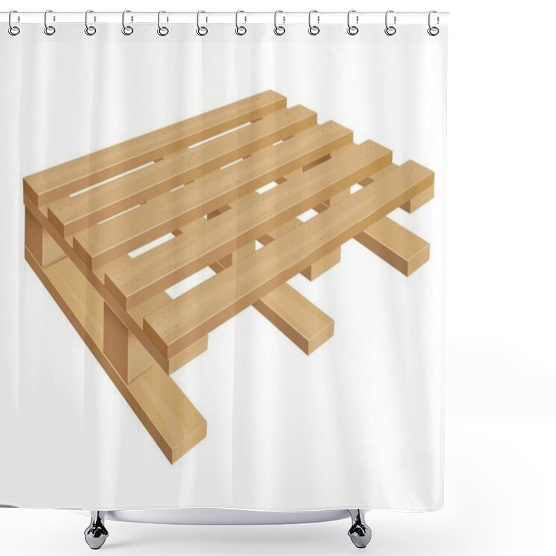 Personality  Middle Wooden Pallet Shower Curtains