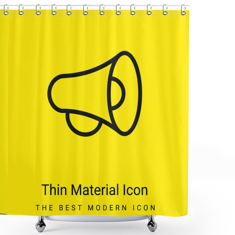 Personality  Announcement Minimal Bright Yellow Material Icon Shower Curtains