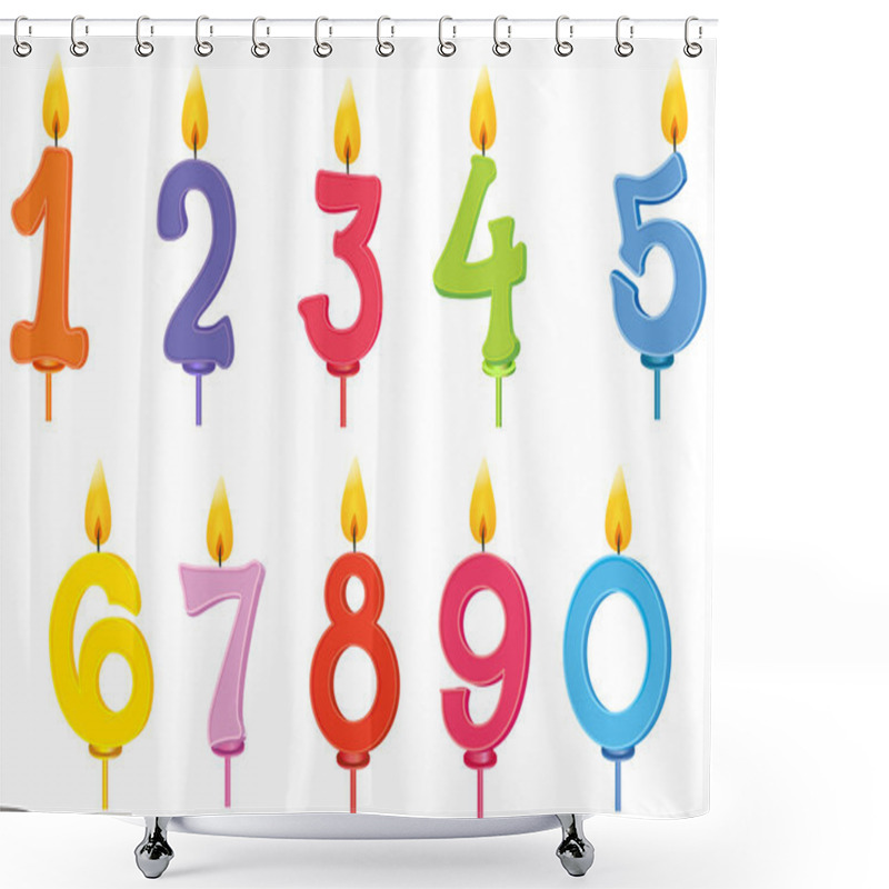 Personality  Birthday Candles Shower Curtains