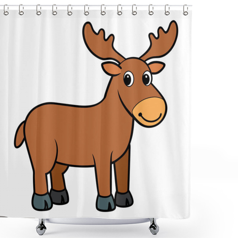 Personality  Ungulates Flat Vector Illustration Style On White Background Shower Curtains