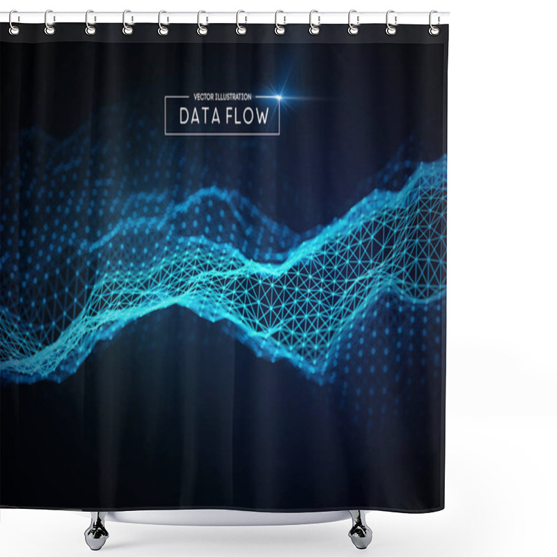 Personality  Computer Data Flow Background. Vector EPS 10. Big Data Network Technology Wave. Shower Curtains