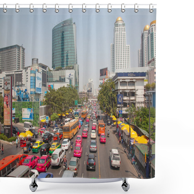 Personality  Traffic Jam In Bangkok Shower Curtains