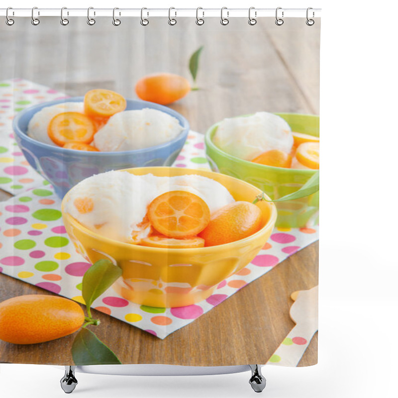 Personality  Ice Cream With Kumquats Shower Curtains