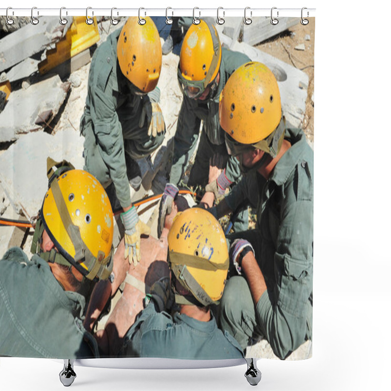 Personality  Search And Rescue Through Building Rubble After A Disaster Shower Curtains