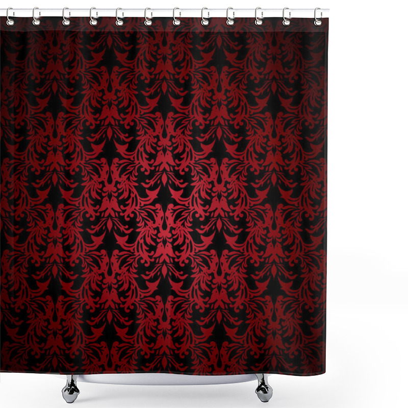 Personality  Floral Gothic Red Shower Curtains