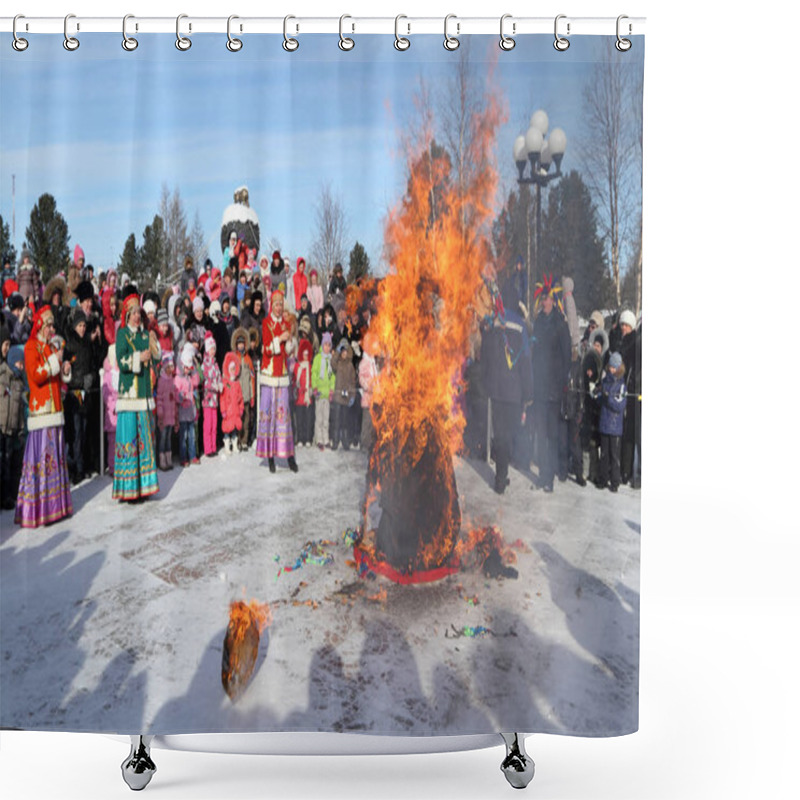 Personality  Maslenitsa Holiday In The Siberian City Of Nadym In Northern Rus Shower Curtains