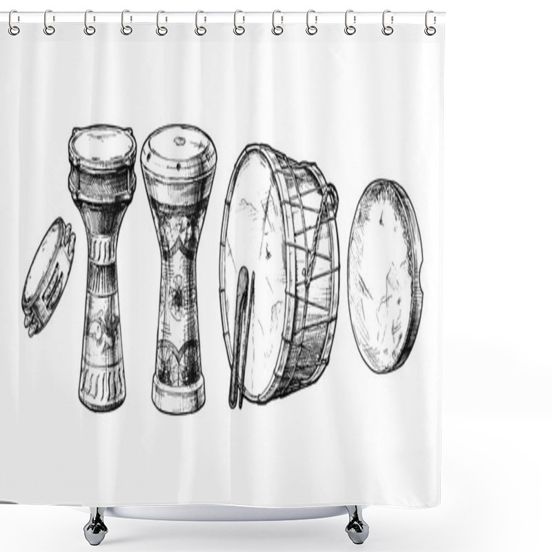 Personality  Percussion Instrument Of The Near East. Shower Curtains