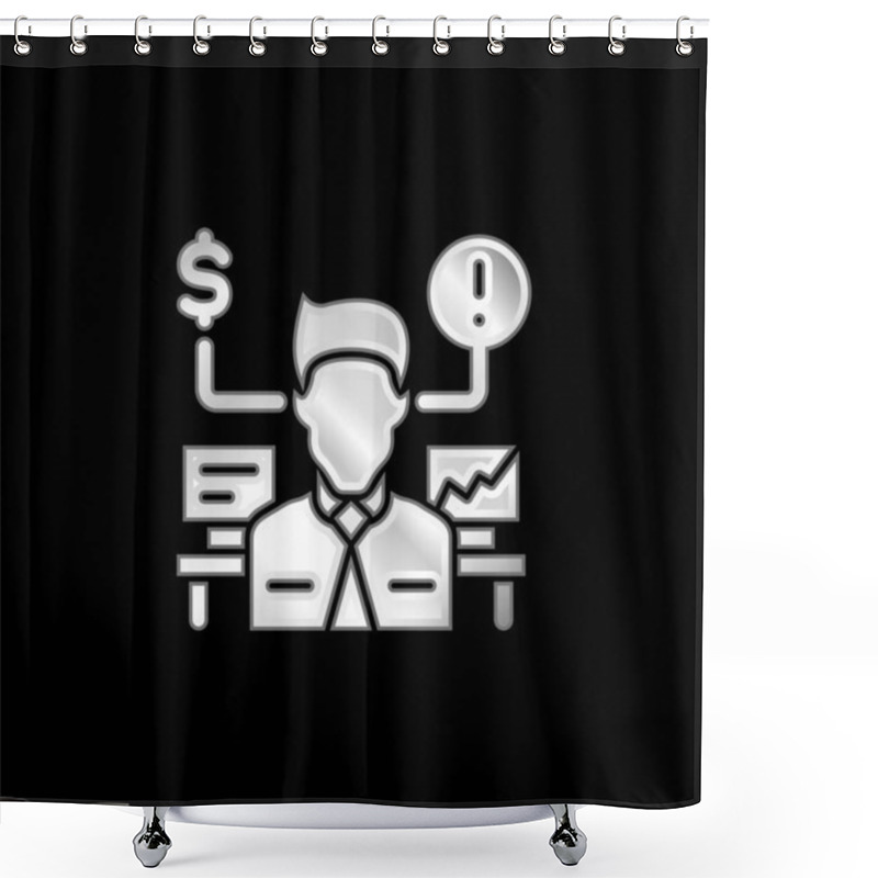 Personality  Advisor Silver Plated Metallic Icon Shower Curtains