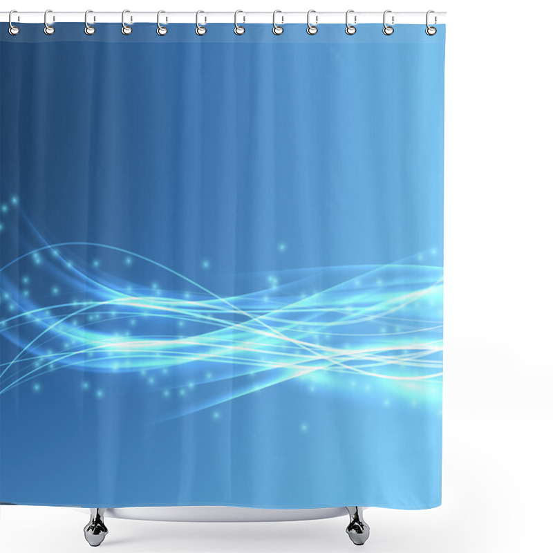 Personality  Swoosh Wave Modern Background Shower Curtains