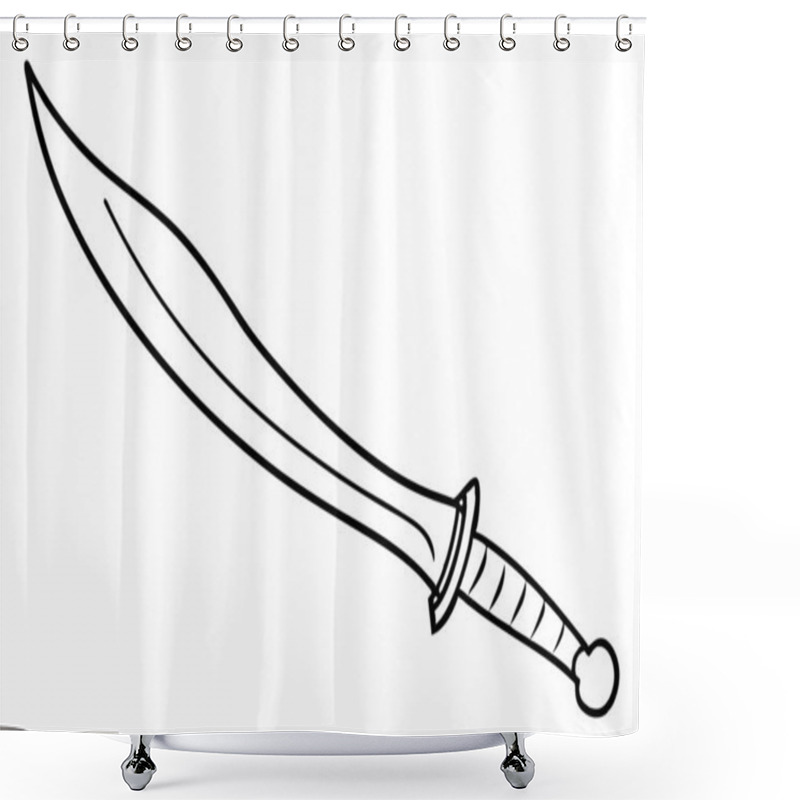 Personality  Simple Black And White Drawing Of A Sword Shower Curtains