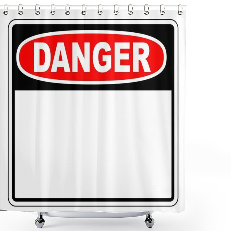 Personality  Danger Blank Sign Shower Curtains