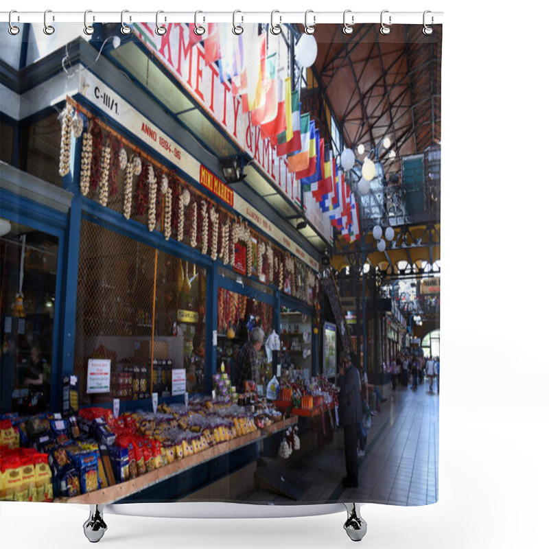 Personality  Budapest, Hungary 04.26.2019: The Great Market Hall In Budapest Was Built In 1897, And Is The Most Beautiful And Largest Of All Budapest Market Halls Shower Curtains