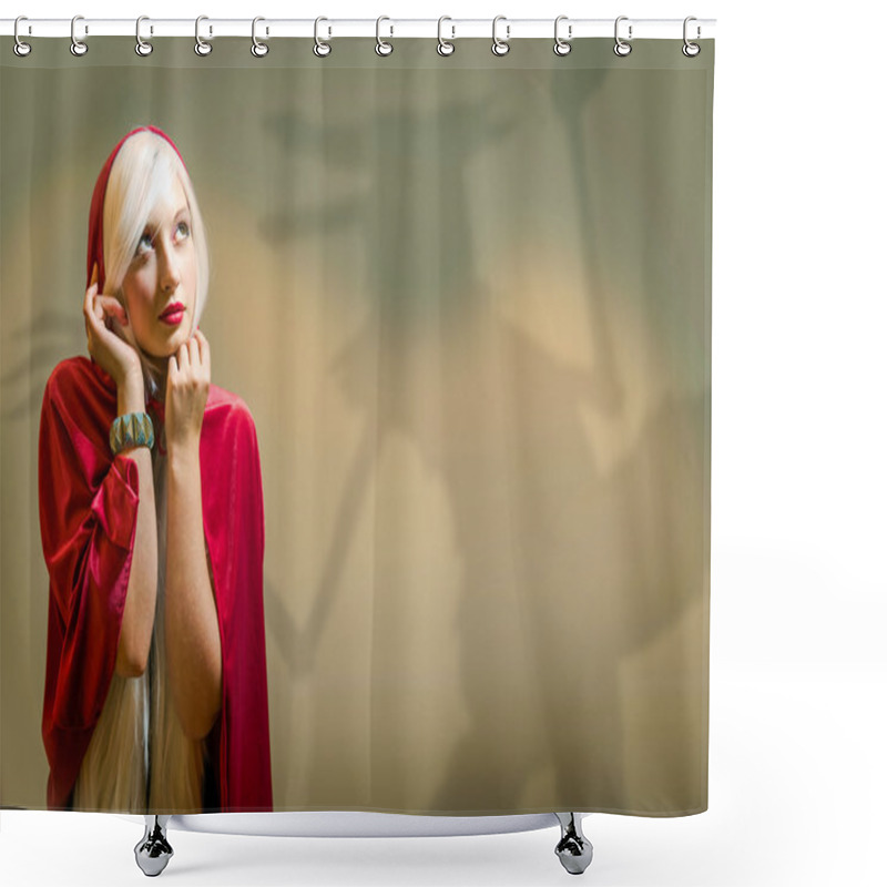 Personality  White Hair And Crown Shower Curtains