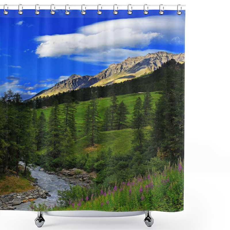 Personality  Alpien Mountains In Gran Paradiso National Park Shower Curtains