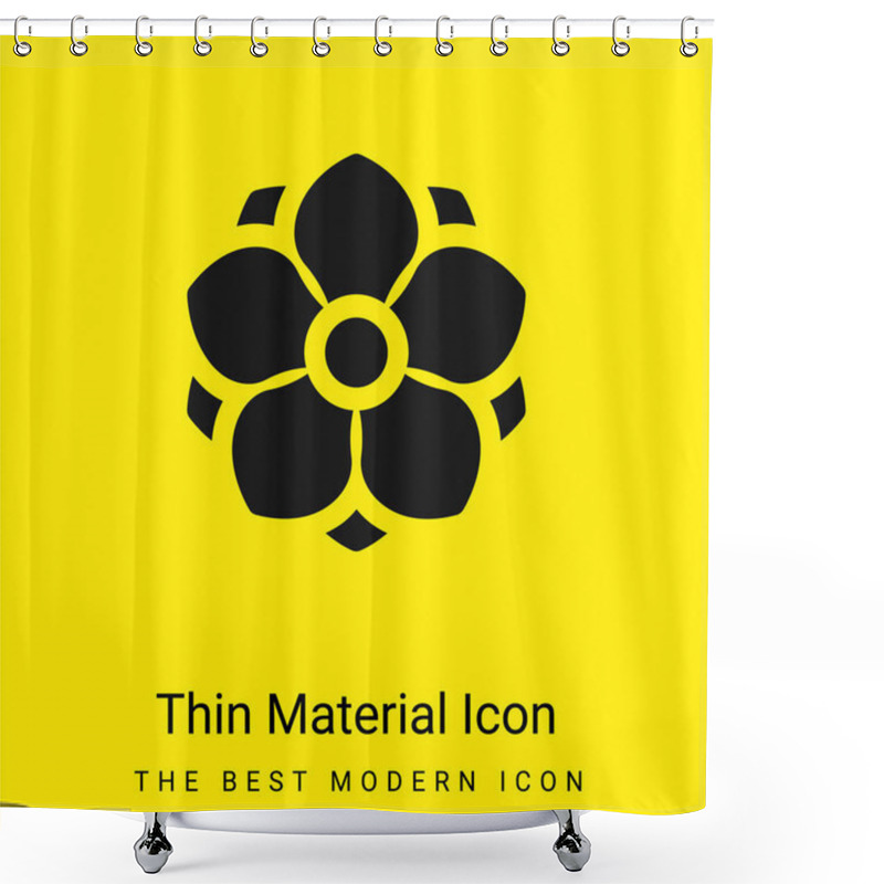 Personality  Anemone Minimal Bright Yellow Material Icon Shower Curtains