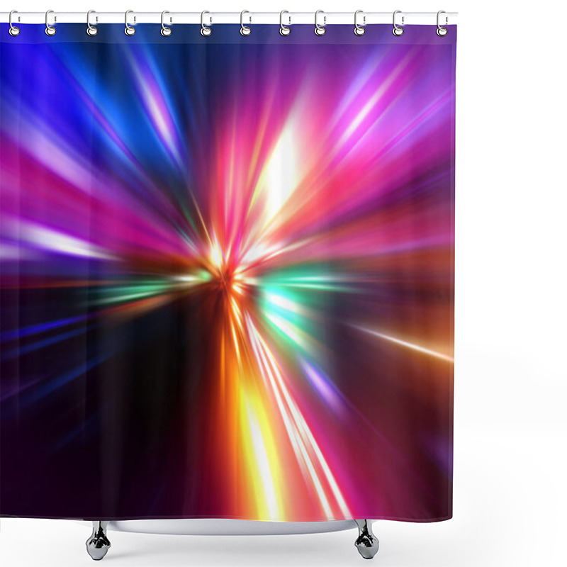 Personality  Abstract Acceleration Speed Motion On Night Road Shower Curtains