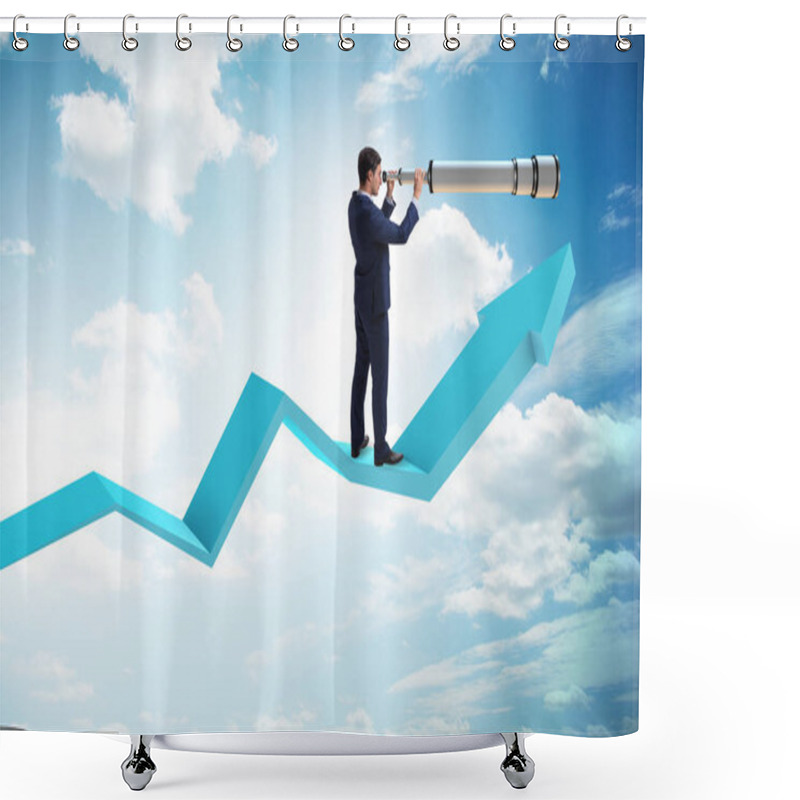 Personality  Businessman In Financial Planning Business Concept Shower Curtains