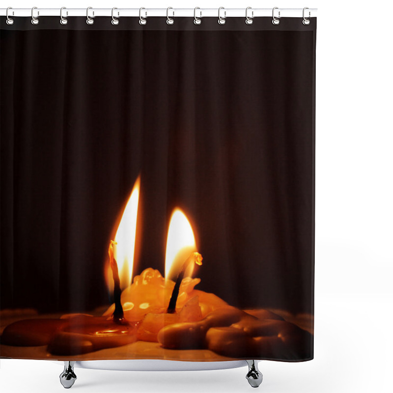 Personality  Two Burnt Candles Still Burning Shower Curtains