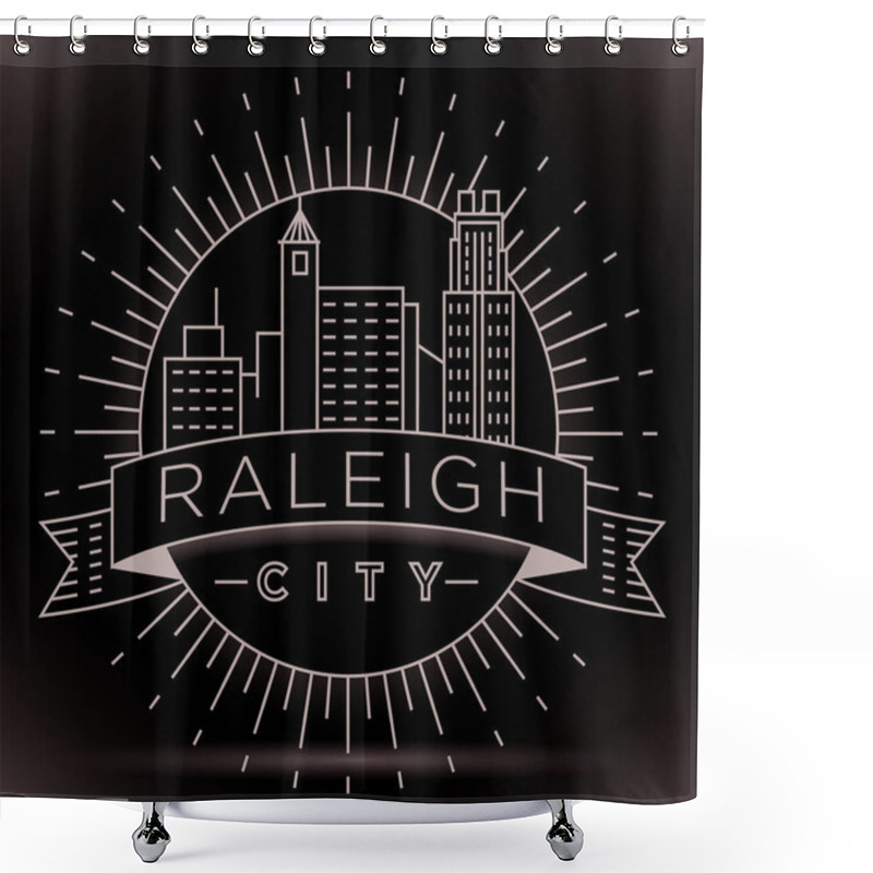 Personality  Raleigh Linear City Skyline  Shower Curtains