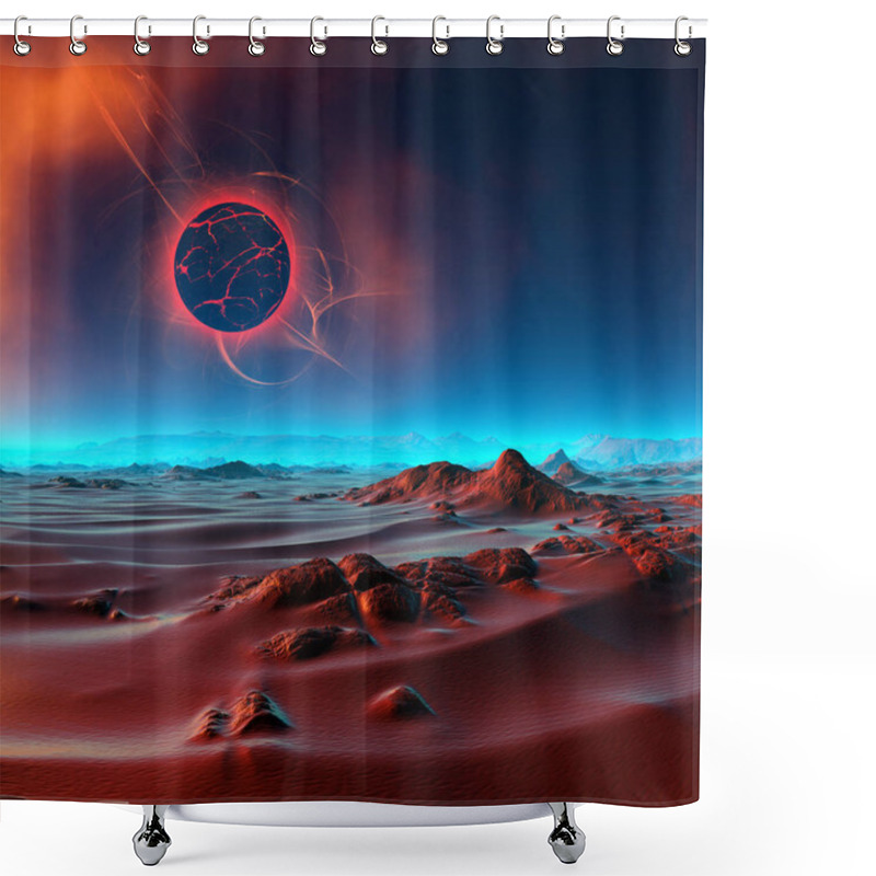 Personality  3d Created And Rendered Fantasy Alien Planet - 3D Illustration Shower Curtains