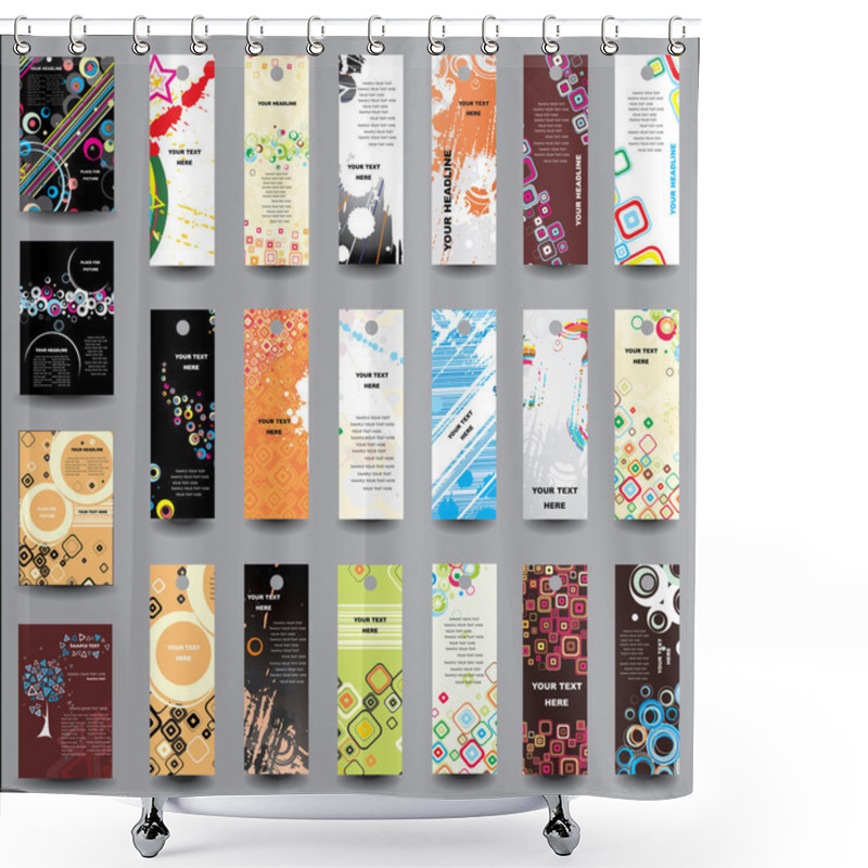 Personality  A Set Of Flyers And Banners Shower Curtains